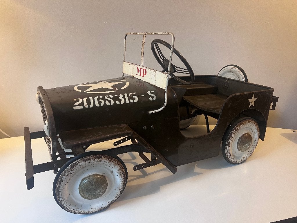 Triang Tri-Ang Willy's Jeep trapauto Vintage Speelgoed 50s, Ophalen of Verzenden