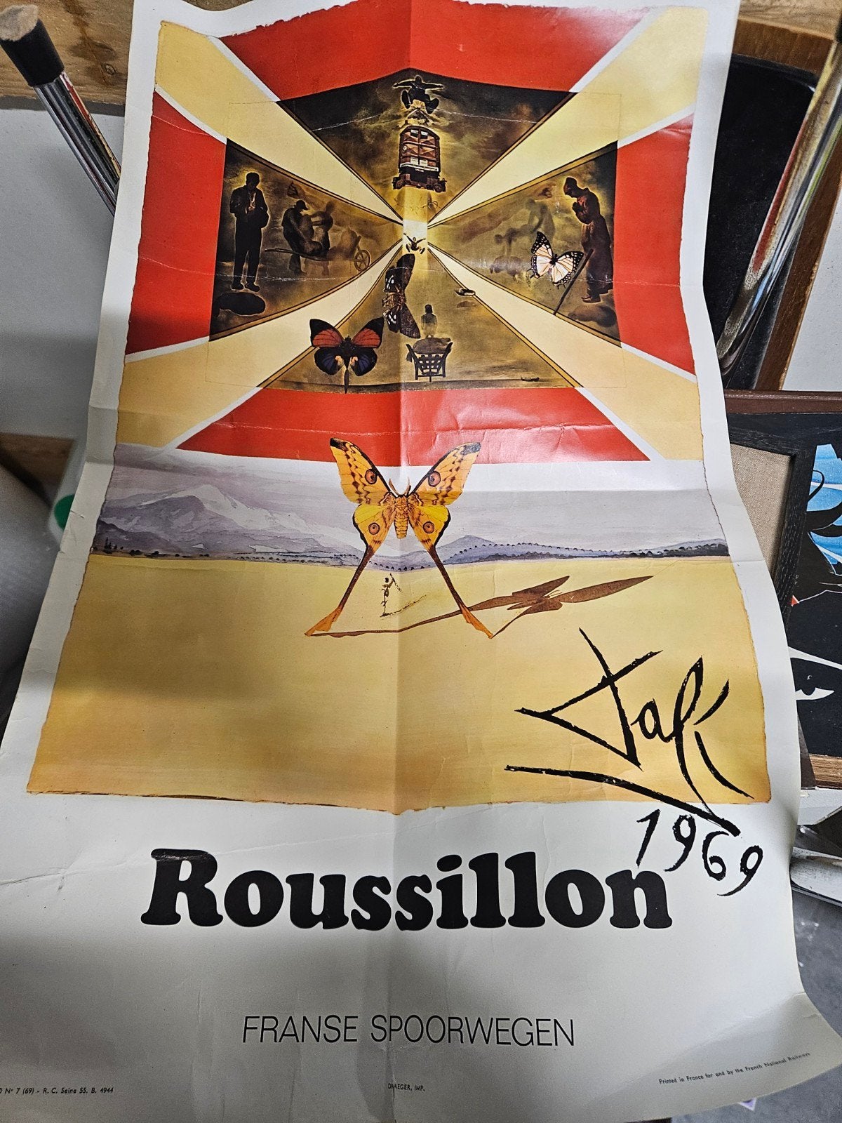 Affiche Salvador Dali, Origineel, Ophalen of Verzenden