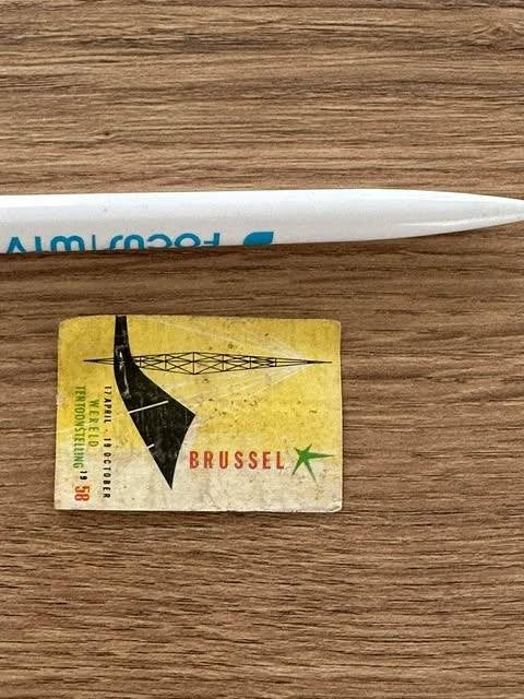 luciferdoos etiket label 1958 Brussel wereld tentoonstelling, Verzamelen, Gebruikt, Wereldten, Ophalen of Verzenden, Info@58werld.tn