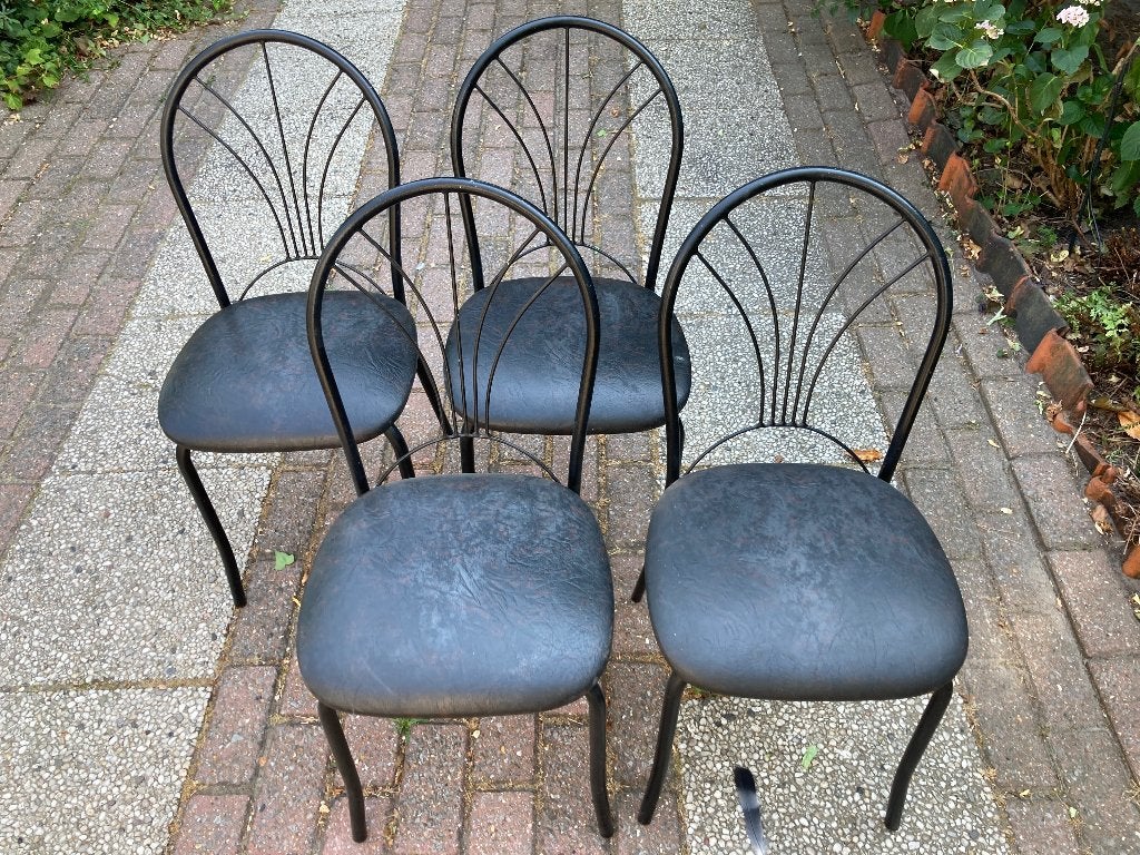 Keuken stoelen, Huis en Inrichting, Ophalen, Zwart, Zo goed als nieuw, Vier