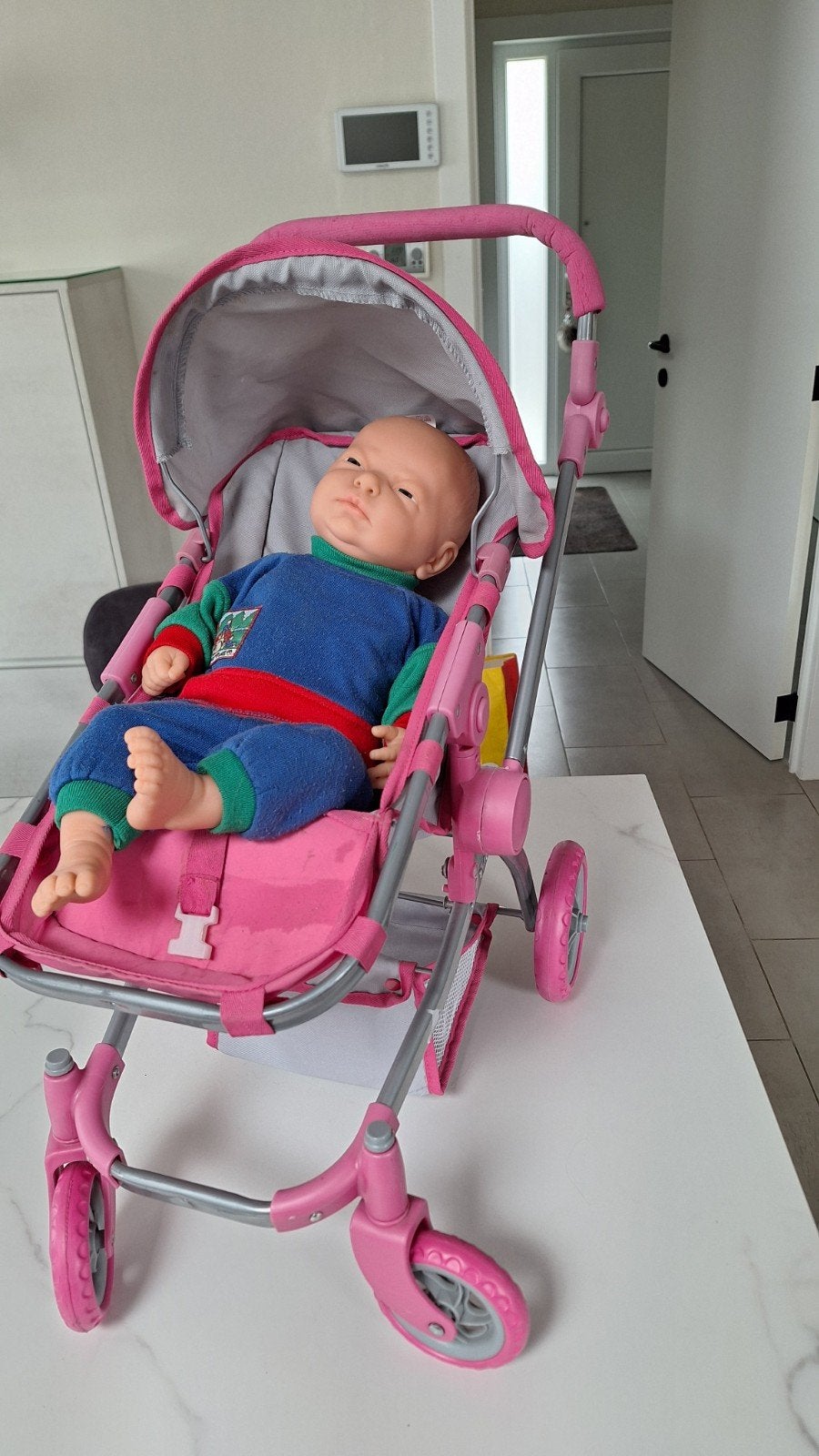 poppenwagen met pop, Ophalen, Gebruikt
