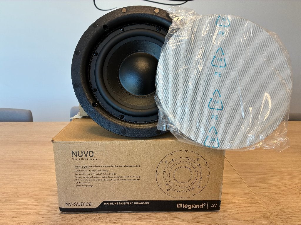 2x Nuvo NV-SUBIC8 In-Ceiling Passive Subwoofer, Audio, Tv en Foto, Luidsprekerboxen, Ophalen, Nieuw, 150 watt of meer, Subwoofer
