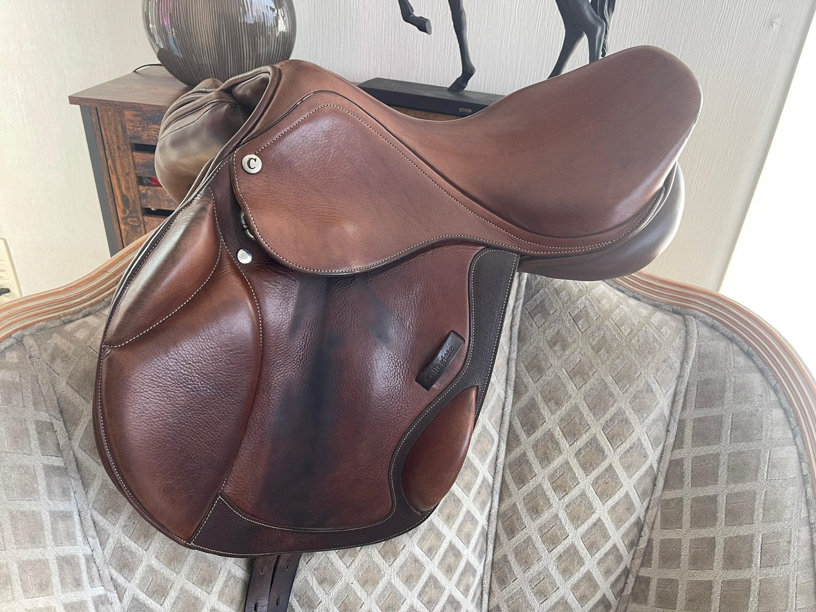 Collegiate Degree Mono Event zadel cognac 17,5 inch, Dieren en Toebehoren, Ophalen, L (17.5 inch), Verstelbare boom, Zo goed als nieuw