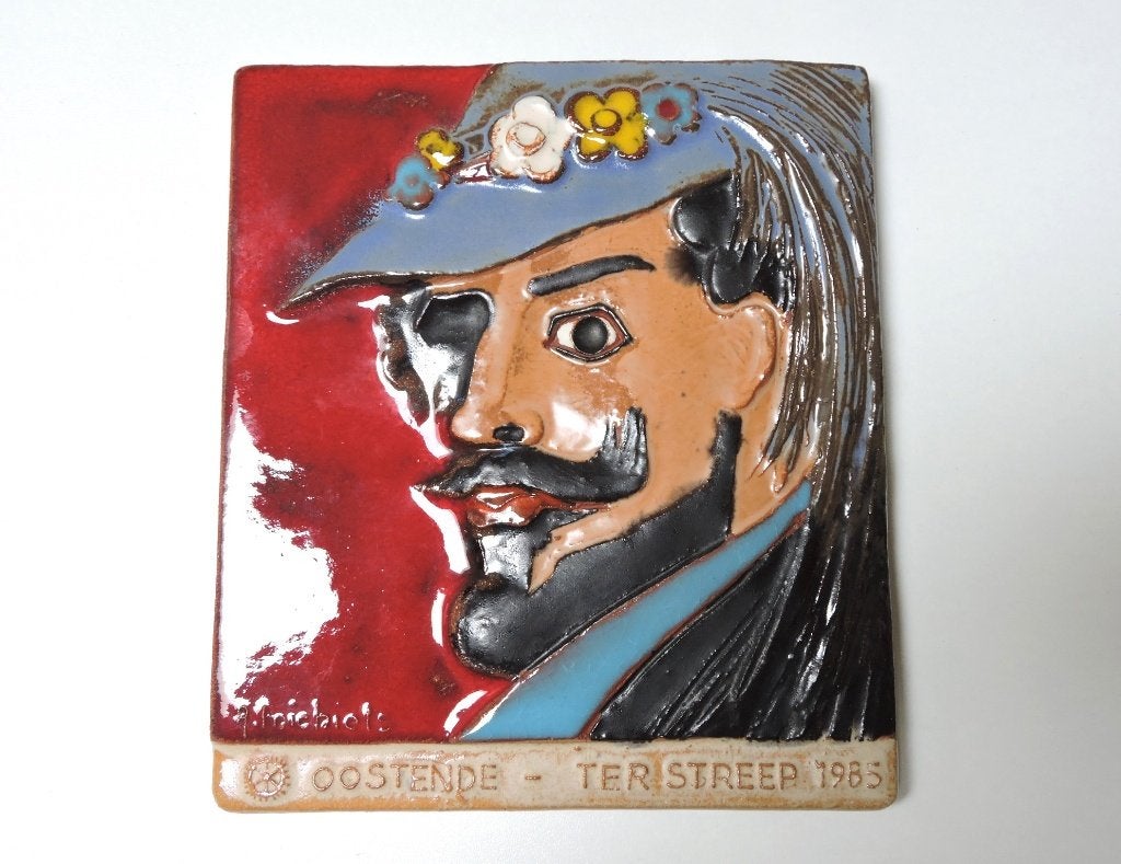 Oude keramiek James ENSOR van A. Michiels OOSTENDE, Ophalen of Verzenden