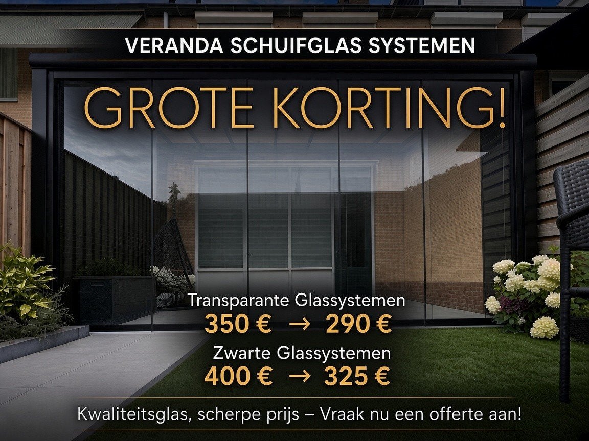 glazenschuifwanden, Tuin en Terras, Ophalen of Verzenden