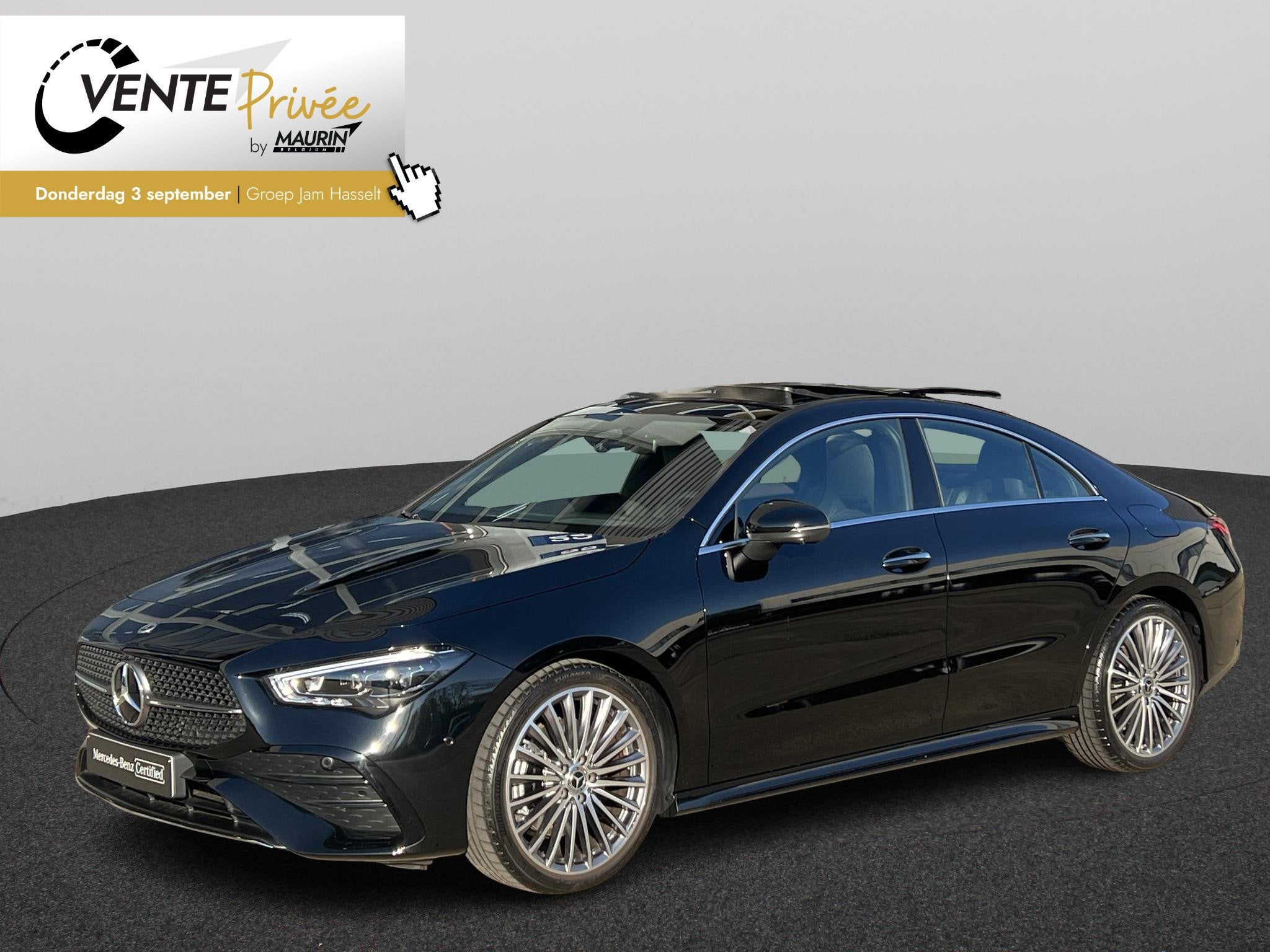 Mercedes-Benz CLA-Klasse 200 AMG/Pano (automatique), 4 portes, Entreprise, 1505 kg, Noir
