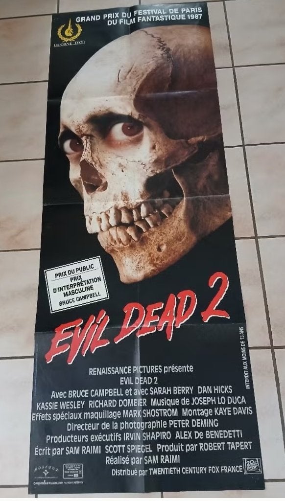 Evil dead 2 filmposter, Verzamelen, Ophalen, Gebruikt, Deurposter of groter, Film en Tv