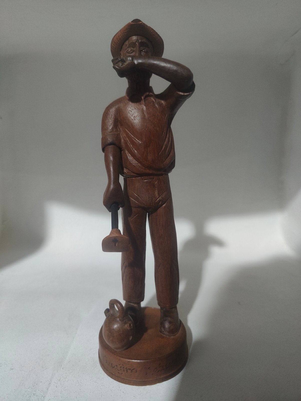 Statue en bois sculptée à la main « Guajiro » de Cuba Vintag, Autres styles, Bois, Enlèvement ou Envoi, Brun