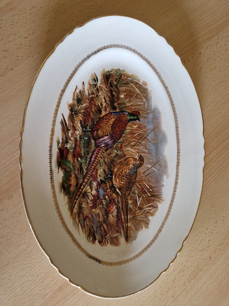 vintage ovaal serveerbord, Ophalen, Overige merken, Vintage, Porselein