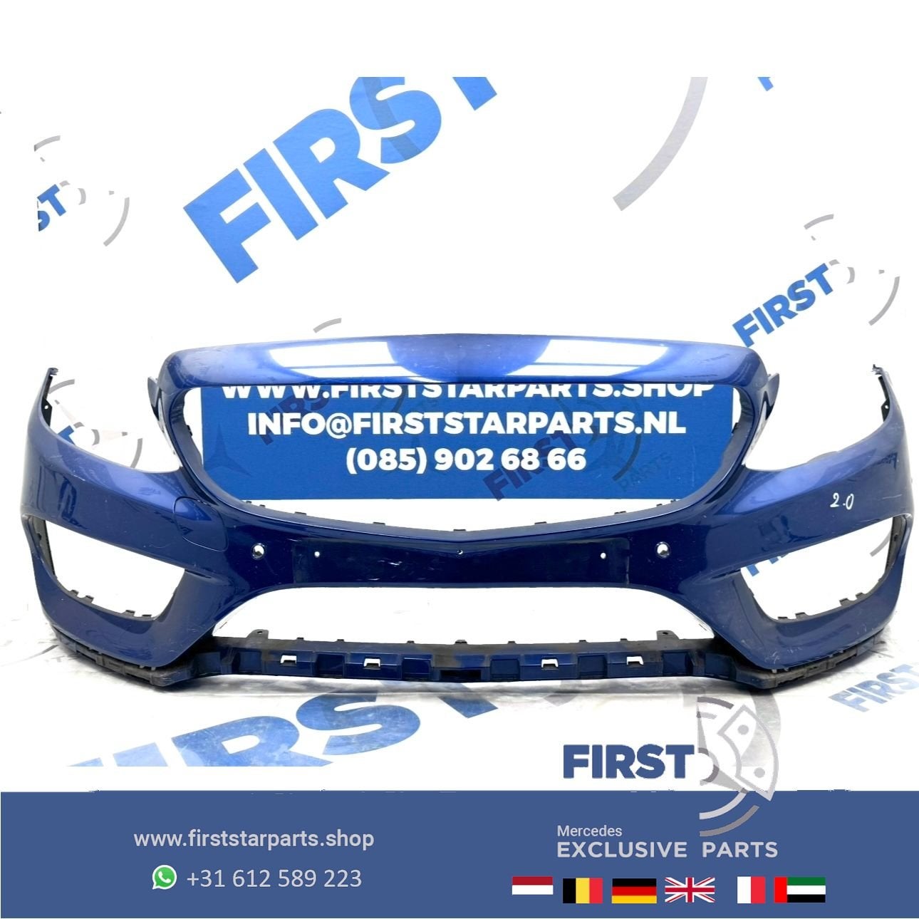 W205 BUMPER AMG VOORBUMPER 2014-2017 Mercedes C Klasse C43 Z, Gebruikt, -, Voor, Ophalen of Verzenden