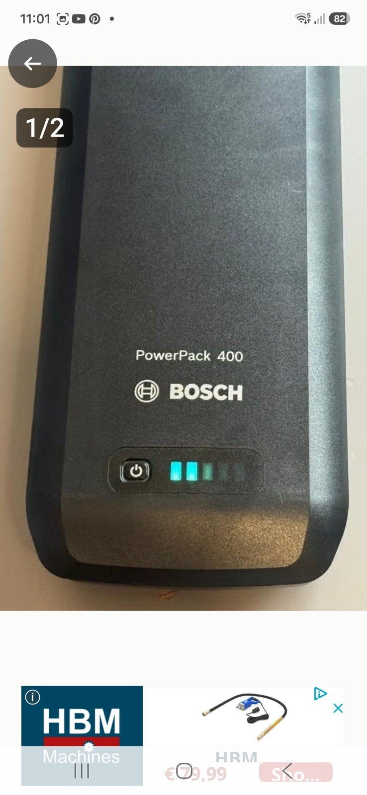 Bosch powerpack 400wh, Enlèvement
