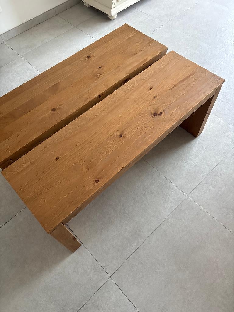 2 x Massief grenen bank, Malio LA REDOUTE, Huis en Inrichting, Ophalen, Gebruikt, Minder dan 75 cm, Tweepersoons