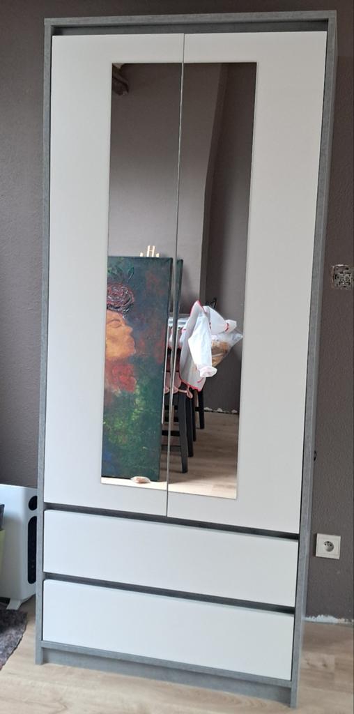 Yisk Kleerkast + extra spiegel  - 193H x 80B x 51D, Huis en Inrichting, Kasten | Kleerkasten, Ophalen, 50 tot 100 cm, Zo goed als nieuw