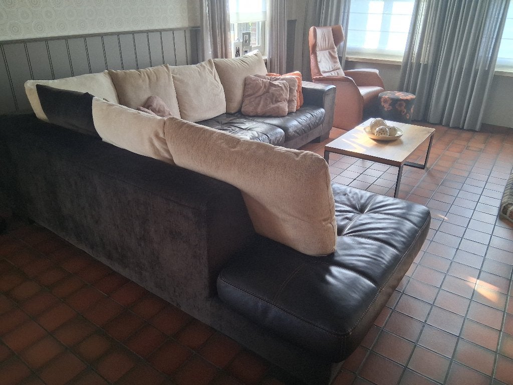Grand canapé d'angle confortable, Enlèvement, Utilisé, Cuir, Landelijk,kan ook in modern interieur