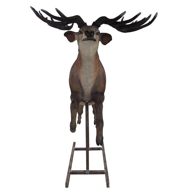 Flying reindeer on metal base – Rendier beeld 289 cm, Ophalen, Nieuw
