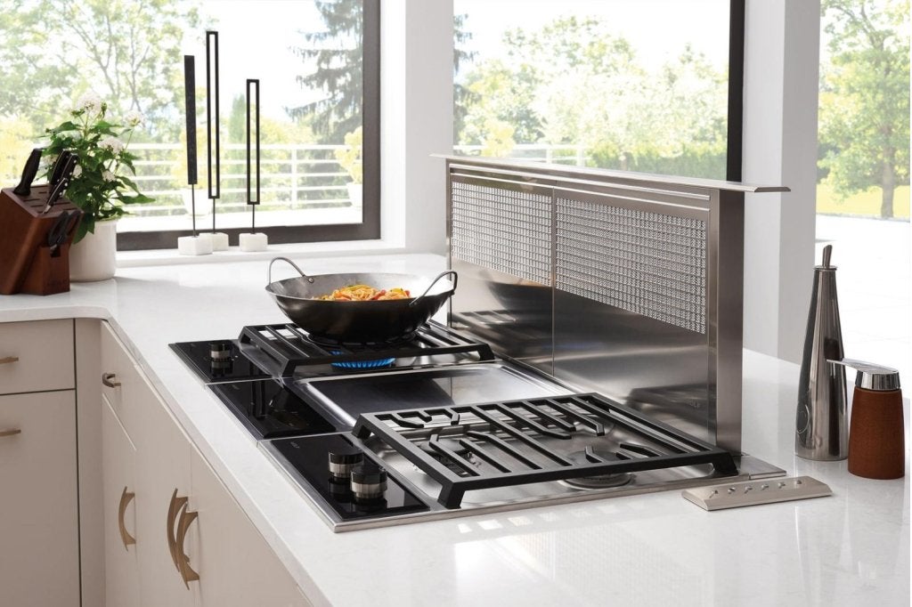 Luxe Wolf inbouw Steamer Wokbrander 2pits & elektrische gril, Elektronische apparatuur, Kookplaten, Niet ingevuld, Niet ingevuld