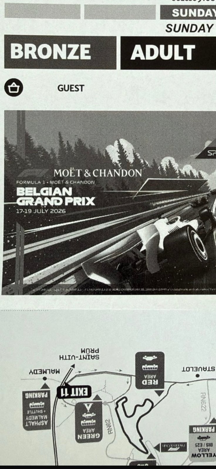 F1 grand prix course du dimanche bronze, Tickets en Kaartjes, Eén persoon