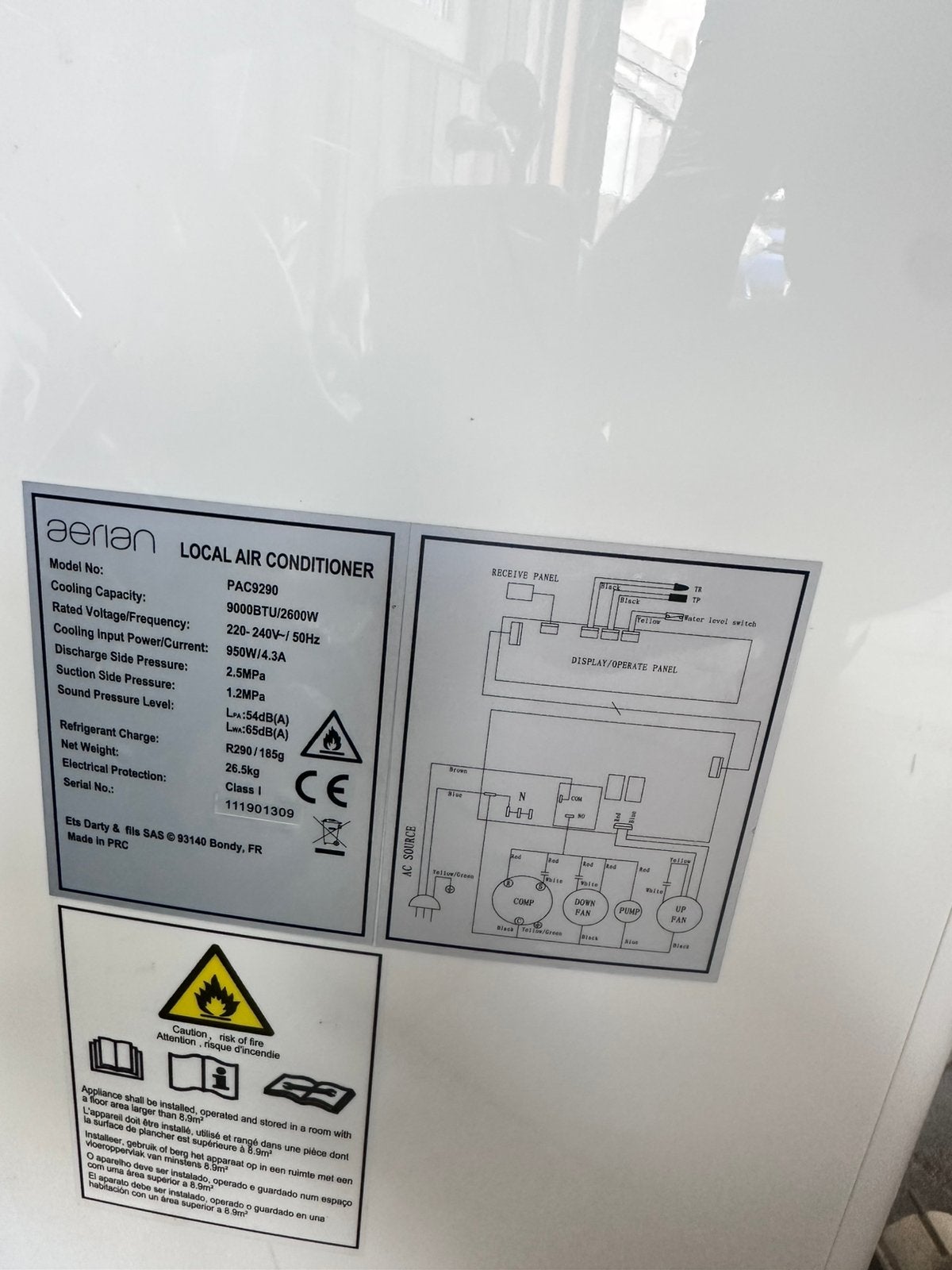 Airco nog in heel goede staat, Elektronische apparatuur, Vriezers en Diepvrieskisten, Ophalen, Zo goed als nieuw, Vrijstaand