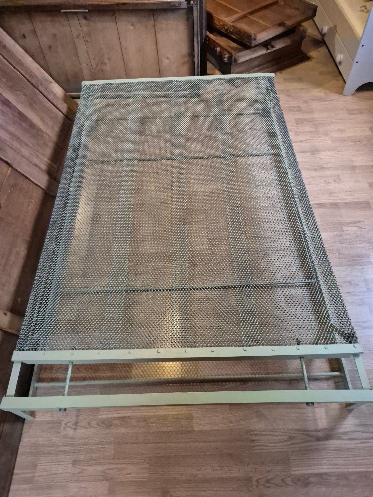 sommier métallique vintage, 140 cm, Enlèvement, Utilisé, Sommier