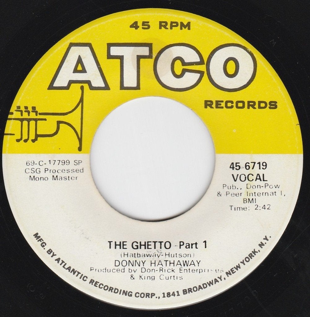 Donny Hathaway/The Ghetto (deel 1 en 2) * Oldies Soul*, Gebruikt, 7 inch, Soul, Overige typen