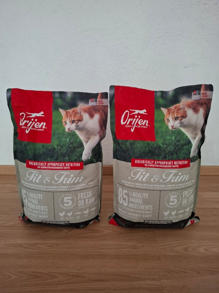 KATTENVOER (brokken) 2 zakken Orijen Fit & Trim 5,4kg, Ophalen, Kat