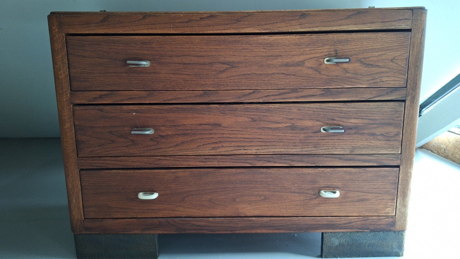 Vintage Art Deco / Mid-Century Ladenkast, Huis en Inrichting, Kasten | Ladekasten, 3 of 4 laden, Ophalen, Gebruikt, Eikenhout