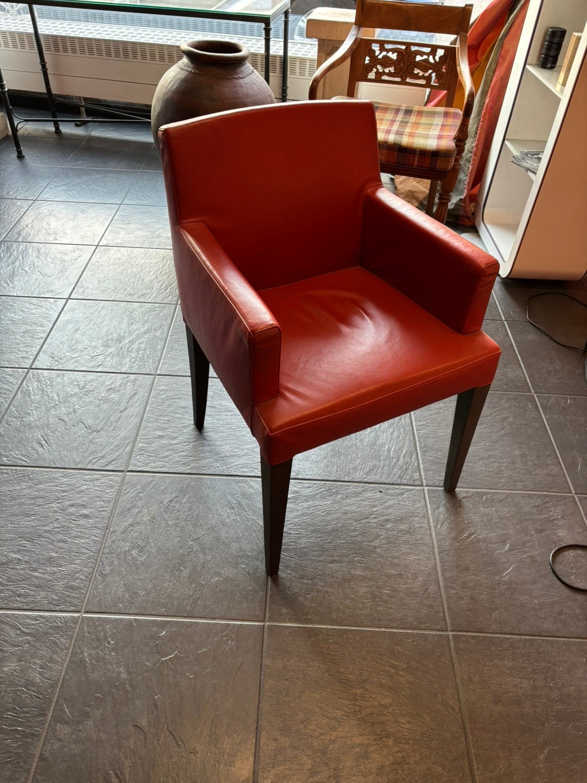 5 Leren stoelen, Huis en Inrichting, Ophalen, Leer, Zo goed als nieuw, Vijf, Zes of meer stoelen