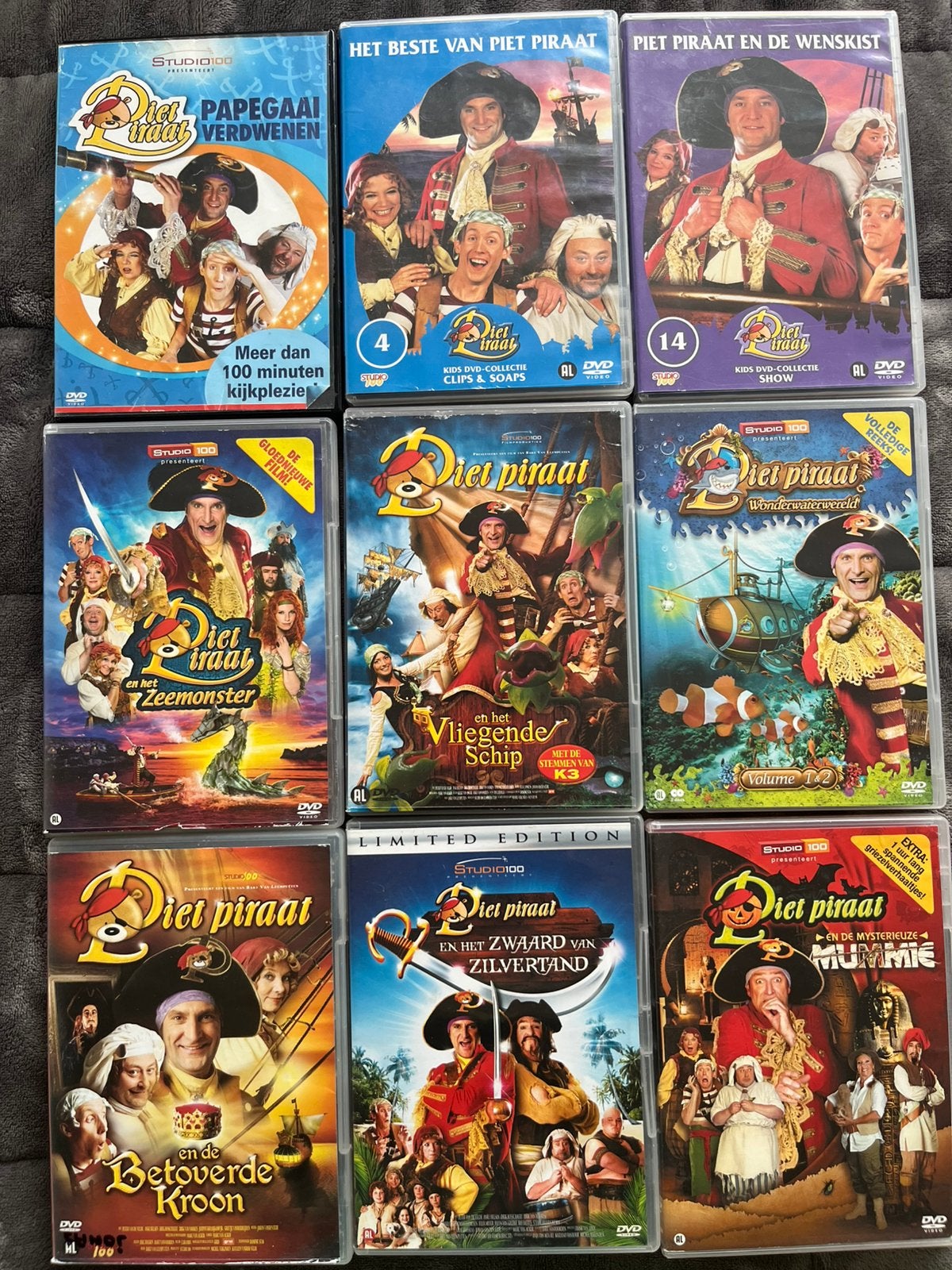 Set 9 dvd’s Piet Piraat, Ophalen, Zo goed als nieuw
