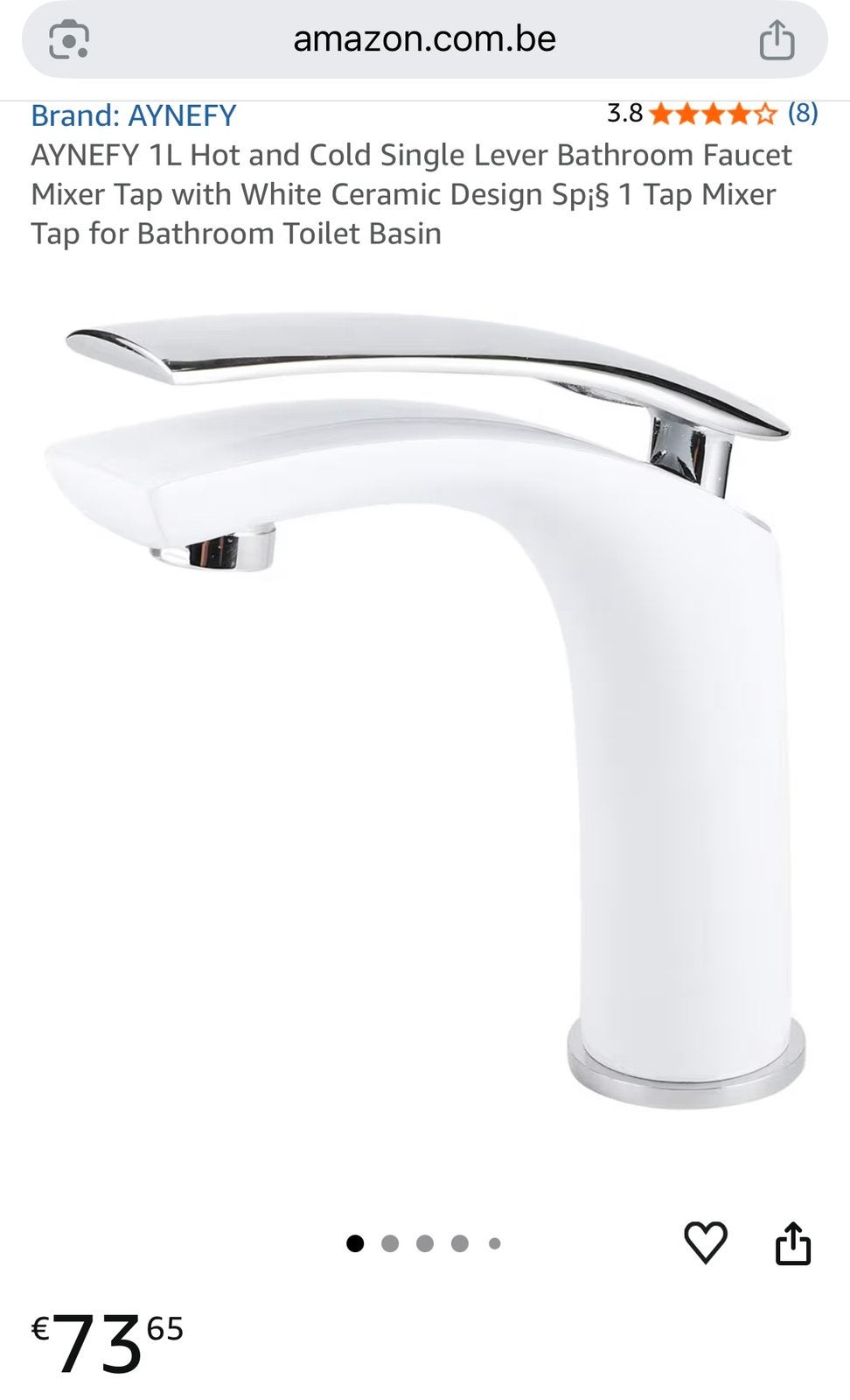 Hot and Cold Single Lever Bathroom Faucet Mixer Tap, Ophalen, Nieuw, Kraan