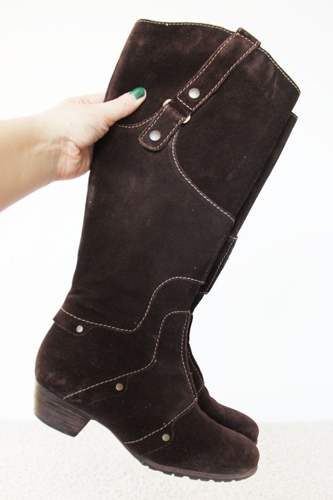 Zeer Mooie Suede Verhulst Laarzen -s10 (Maat H5/38) € 75,-, Hoge laarzen, Bruin, Verhulst, Ophalen of Verzenden