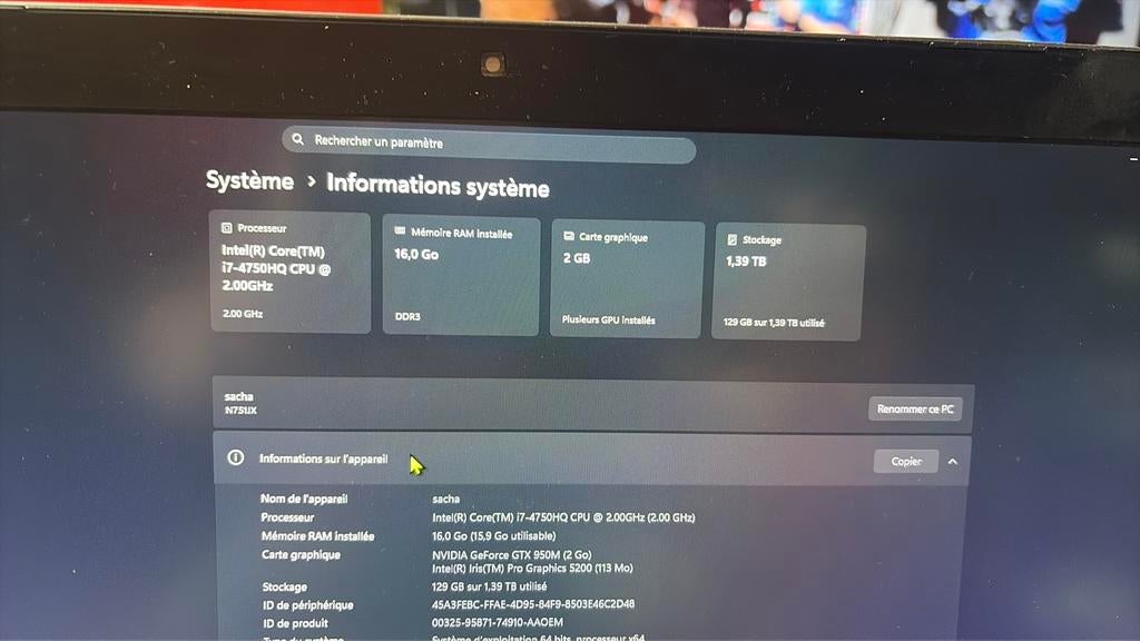 Vend pc asus, Enlèvement, Comme neuf