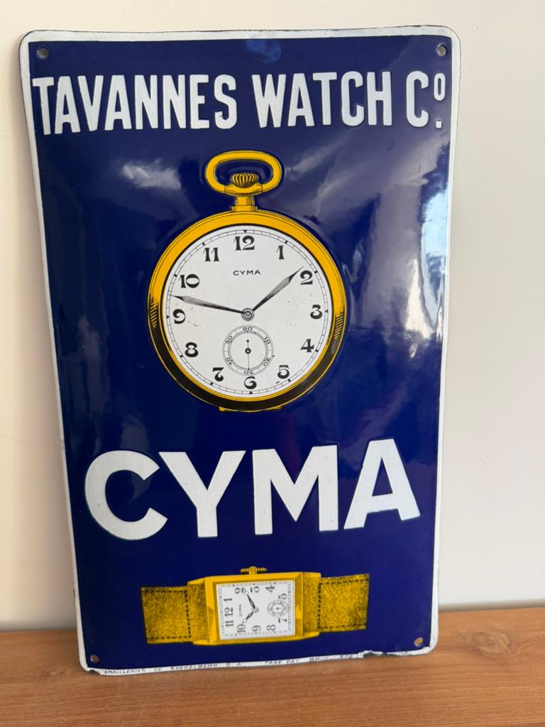 Horloge CYMA reclamebord, Ophalen, Zo goed als nieuw, Reclamebord