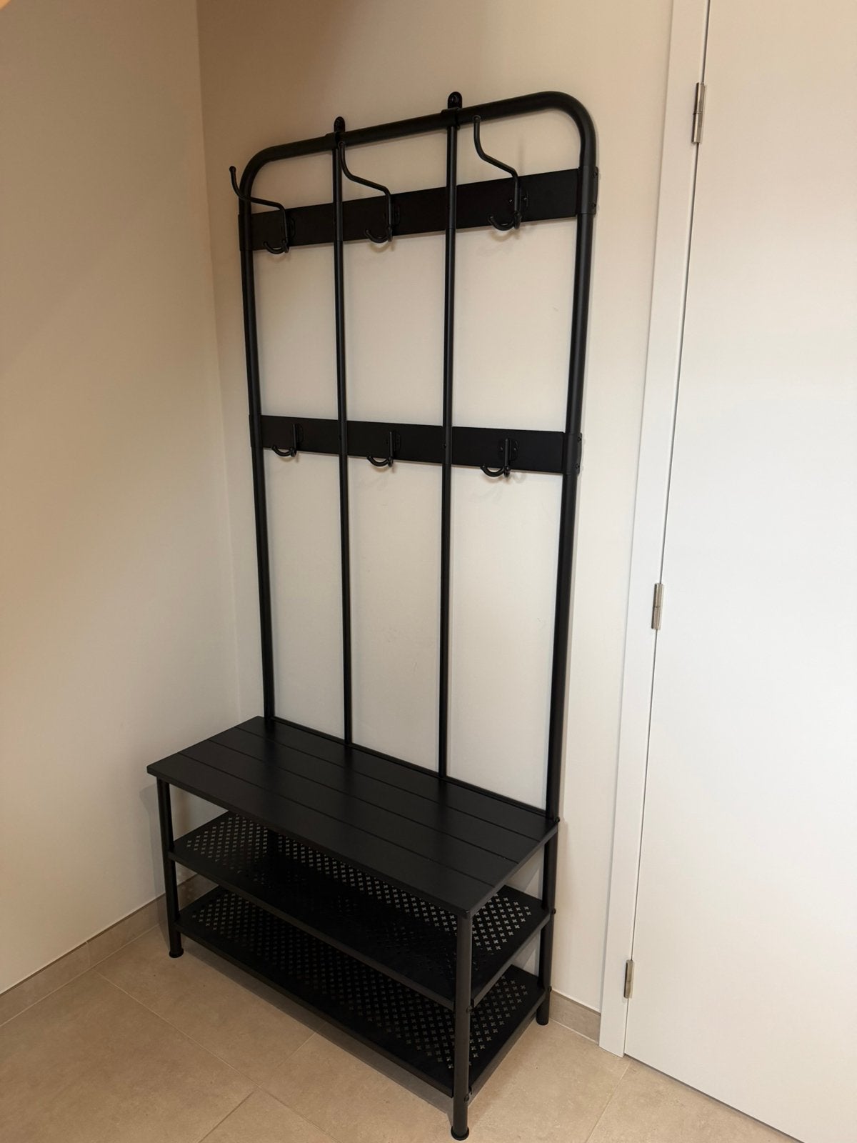 IKEA kapstok met schoenenrek & bankje – zwart, Huis en Inrichting, Ophalen, Zo goed als nieuw