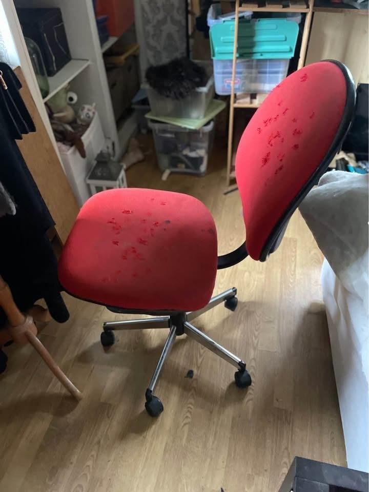 Chaise de bureau à roulettes, Maison & Meubles, Enlèvement, Utilisé, Rouge, Chaise de bureau