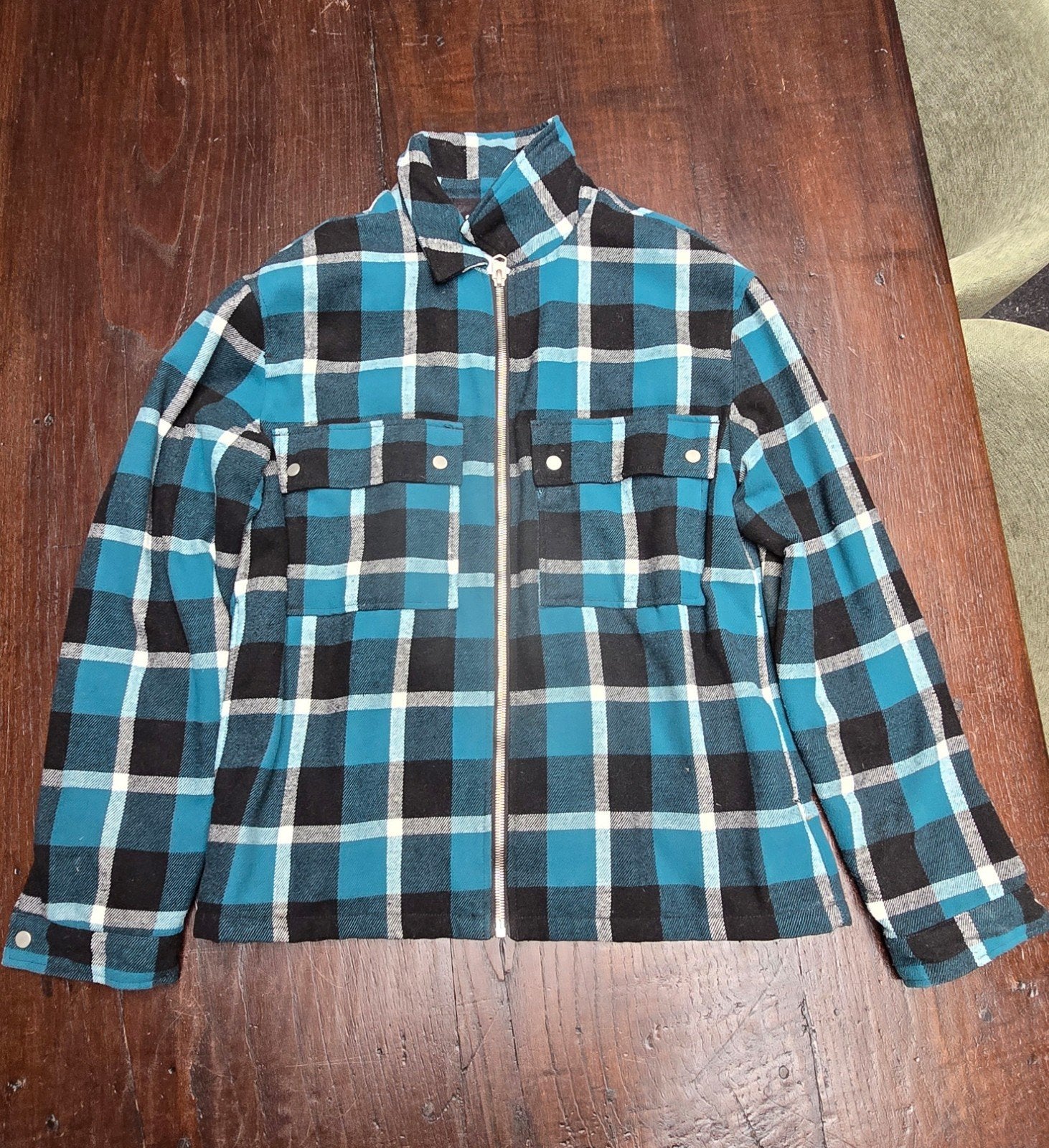 Plaid jas Zara, Kleding | Heren, Maat 52/54 (L), Blauw, Ophalen of Verzenden, Zara Man