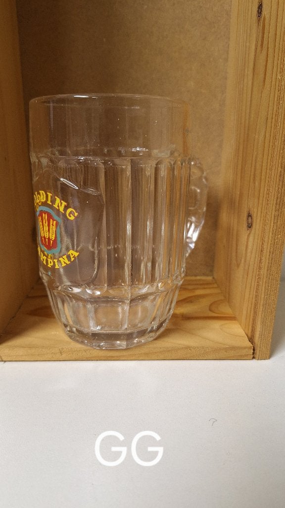 bierglas met handvat Campina (nr GG), Ophalen, Gebruikt, Glas of Glazen, Overige merken