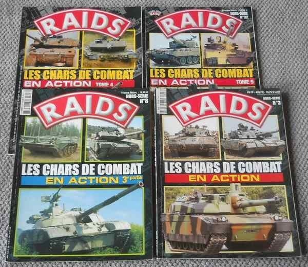 Les chars de combat - lot de 4 magazines hors-série RAIDS, Enlèvement, Deuxième Guerre mondiale, Utilisé, Armée de terre