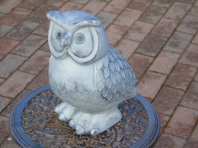 hibou en pierre patinée , modèle XL ., Enlèvement ou Envoi, Neuf, Pierre, Animal