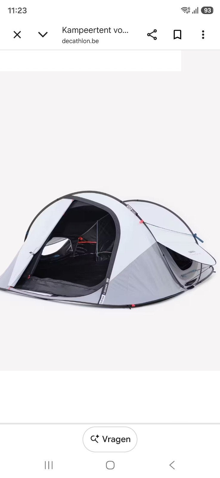 decatlon Quechua 2 seconds tent fresh&black voor max 3 perso, Caravans en Kamperen, Ophalen
