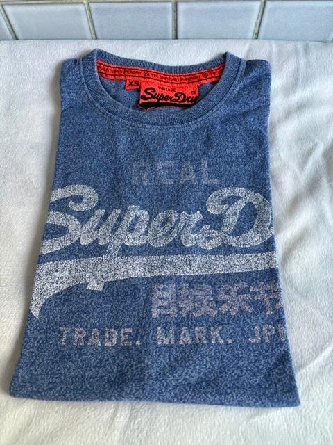 XS Superdry blauw t-shirt / unisex, Ophalen, Blauw, Gedragen, Maat 46 (S) of kleiner