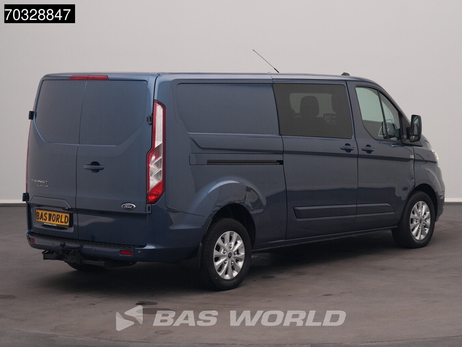 Ford Transit Custom 130PK Dubbel Cabine Limited 2x Schuifdeu, Auto's, Stof, Euro 6, 4 cilinders, Multifunctioneel stuurwiel