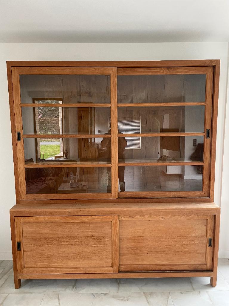 Teak vitrinekast, Huis en Inrichting, Ophalen, Zo goed als nieuw, Teakhout