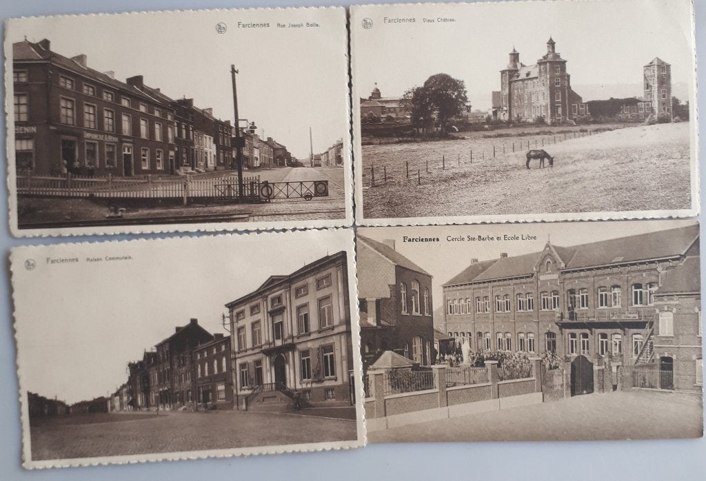 4 Oude Postkaarten FARCIENNES +- 1930 niety gelopen Ref.E8, Verzamelen, Postkaarten | België, Ongelopen, Henegouwen, 1920 tot 1940