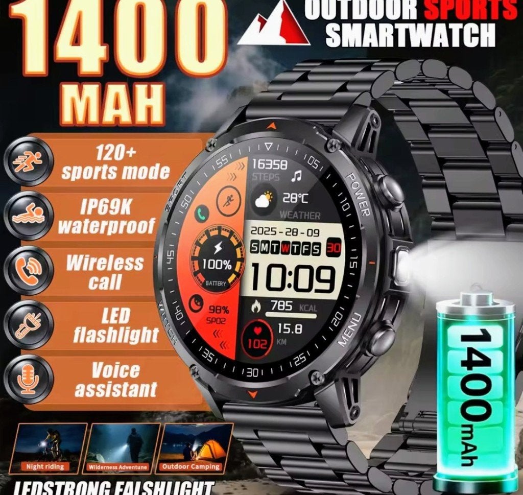 SmartWatch Sport Horloge Mannen 3ATM (Nieuw), Neuf, Étanche, Enlèvement ou Envoi, Avancer d'un pas