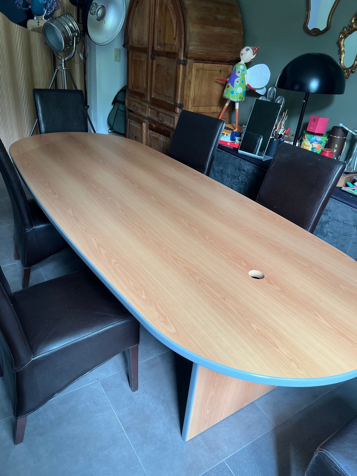 Grande table salle a manger ou salle de réunion 2m80 x 1m10, Comme neuf, 100 à 150 cm, Enlèvement, Autres matériaux