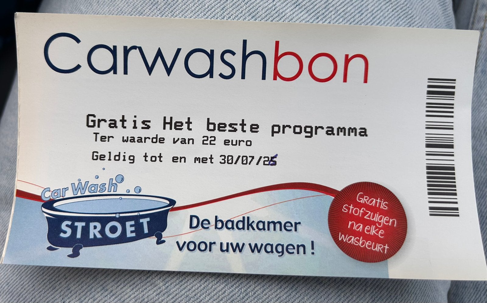 Carwashbon Stroet Oudenaarde, Auto diversen, Onderhoudsmiddelen, Ophalen