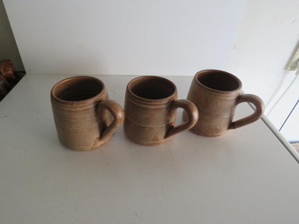 Set 3 bierpullen aardewerk, Ophalen of Verzenden