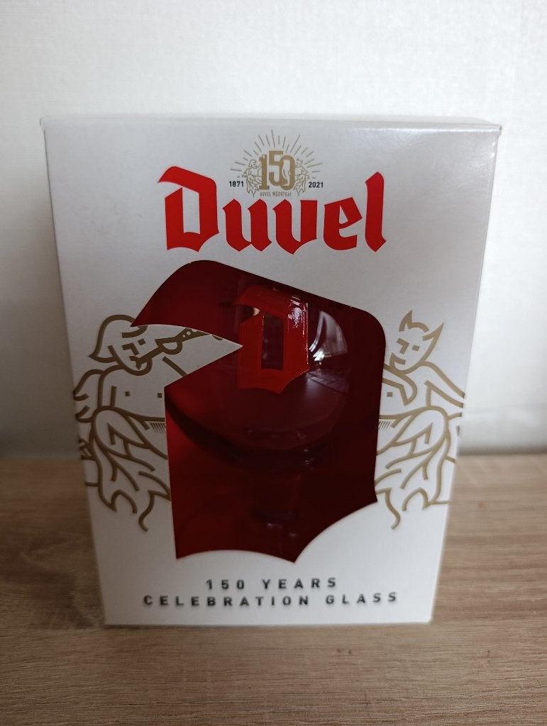 Duvelglas 150 years celebration glass, Verzamelen, Ophalen, Nieuw, Glas of Glazen, Duvel