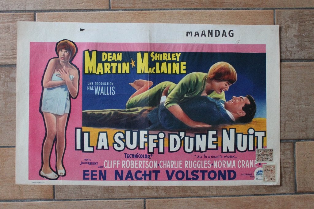 filmaffiche Dean Martin All In A Night's Work filmposter, Verzamelen, Posters, Rechthoekig Liggend, Ophalen of Verzenden, Zo goed als nieuw