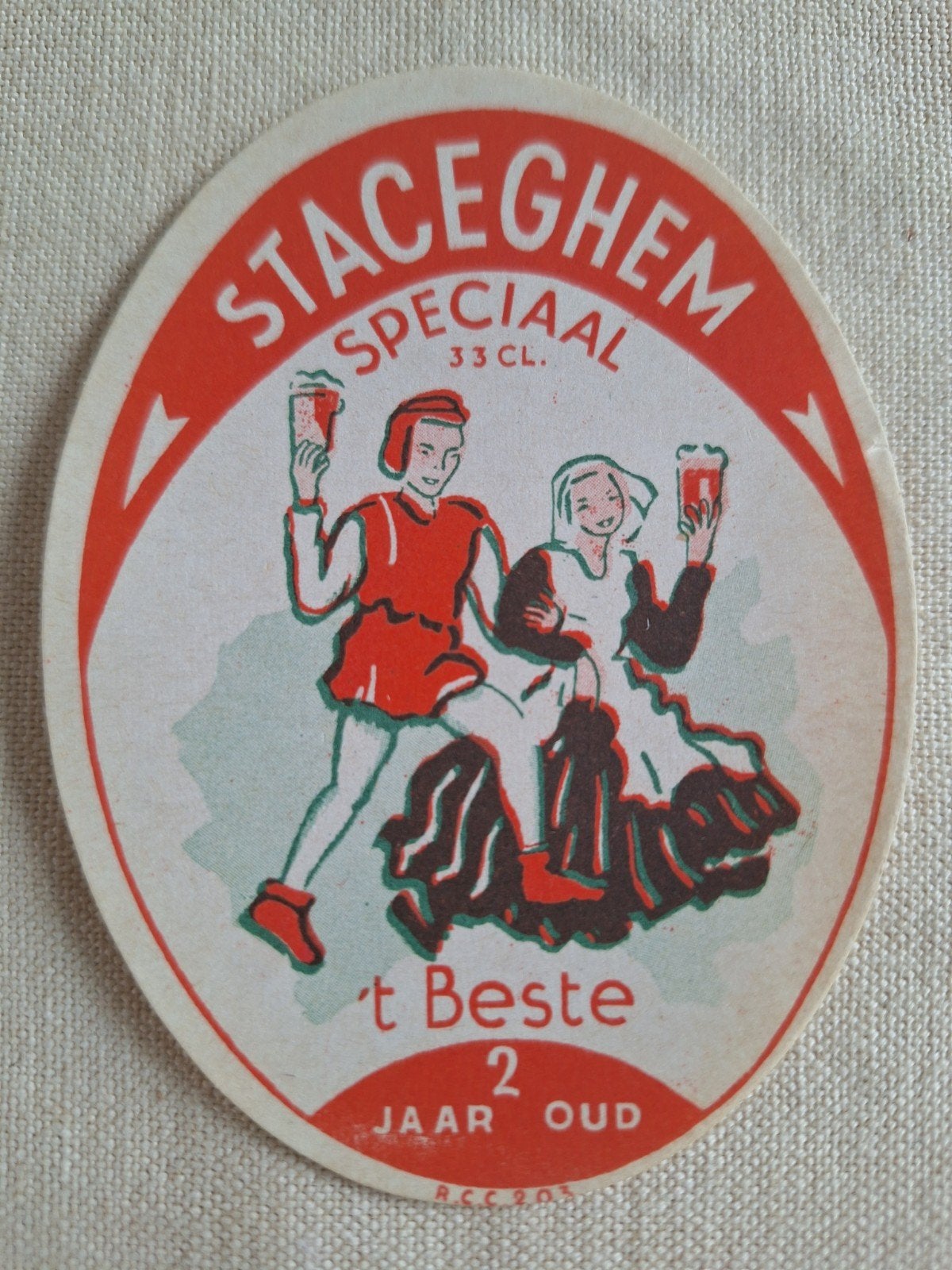Oid bieretiket Staceghem Speciaal brouwerij Staceghem, Ophalen of Verzenden